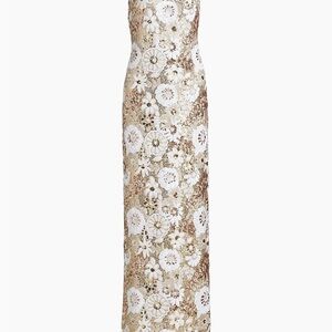 Ramy Brook Floral Maxi Dress in Cream and Gold